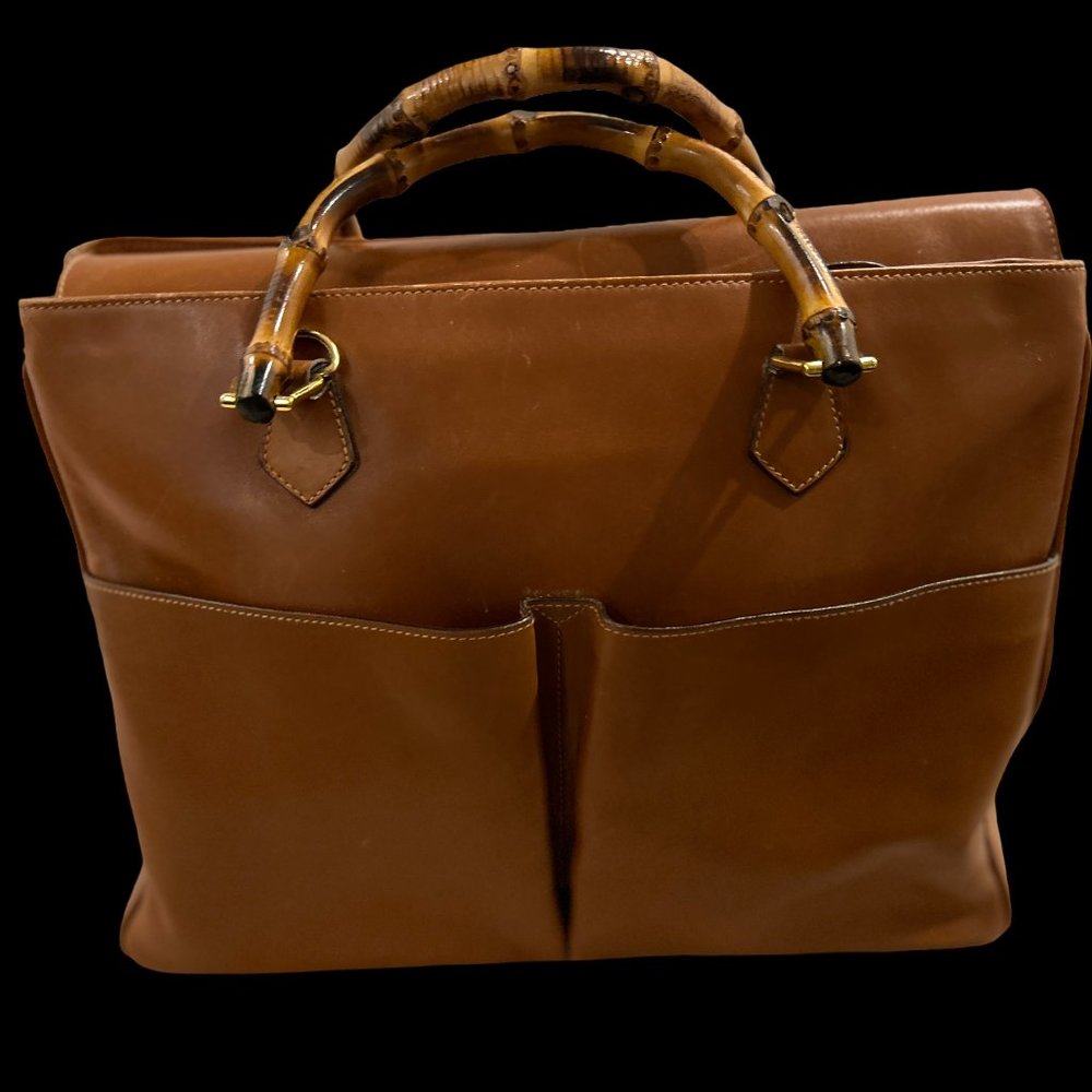 Gucci Leather handbag with Bamboo handle - with Leather Strap